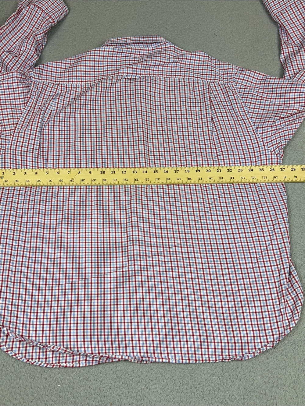 Barbour Shirt Men’s XL (Fits 3XL) Red and Blue Check Cotton Button-Up - Picture 7 of 9